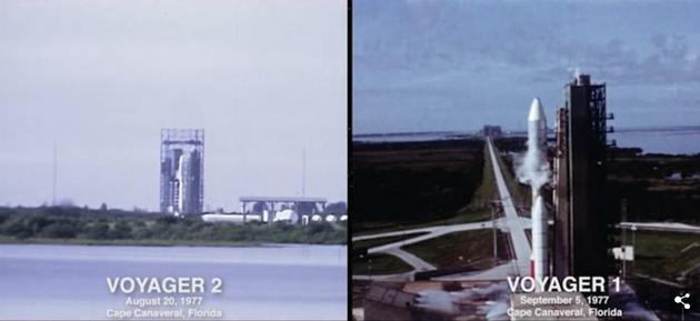 1977年，两艘旅行者飞船先后从地球发射升空