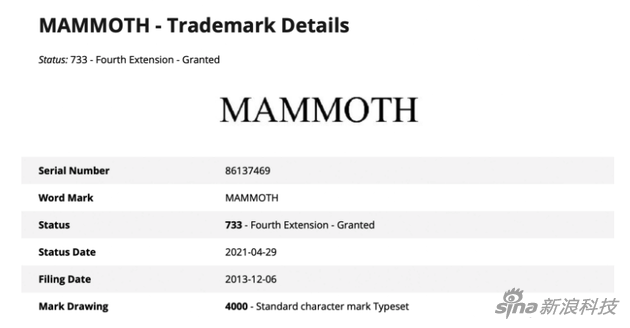 Mammoth则是苹果今年4月才续约的