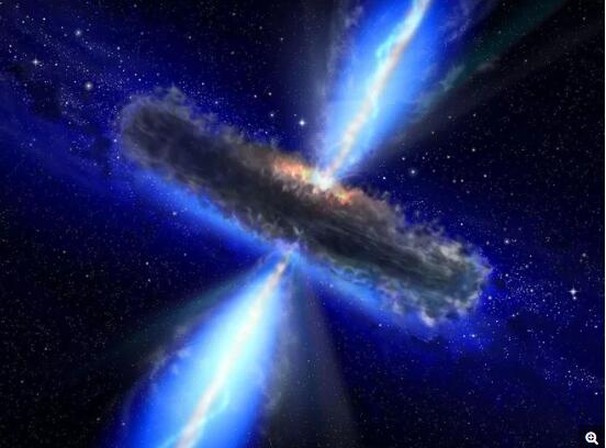 类星体是极度明亮的活动星系核（想象图）