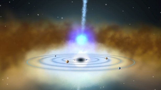 黑洞接近太阳系的想象图 来源：Spaceanswers网站