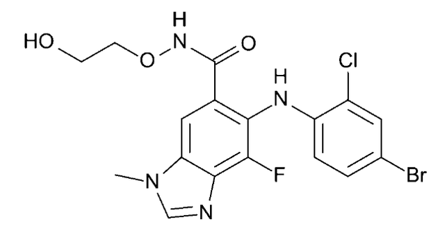 Selumetinib的分子结构式（图片来源：Anypodetos [CC0]）