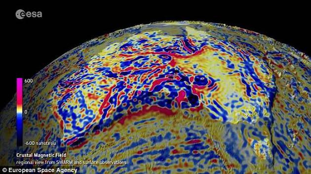 欧空局Swarm卫星绘制地球磁场变化图：迄今最精细