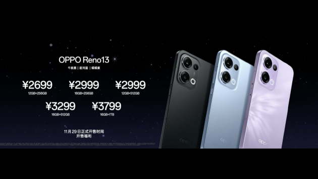 OPPO Reno13 ϵʽ12GB+256GB 汾2699Ԫ