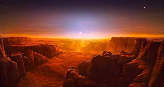 图为火星水手大峡谷日出
