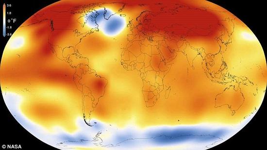 全球升温趋势地图。我们需要更好地去分析，为何面对明显的证据，某些人士仍旧会顽固坚持自己的某些荒谬想法？
