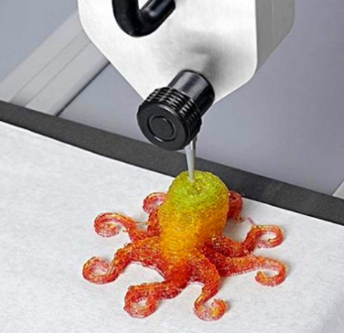 3D打印技术打印软糖。