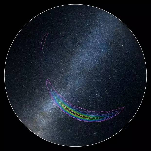 引力波信号GW150914在天图(SkyMap)上的分布。图/Caltech/R. Hurt.