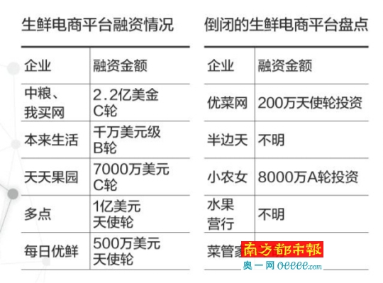 倒闭与融资并行 生鲜电商进入巨头角逐模式|生