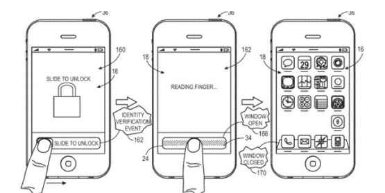 苹果手机指纹识别系统，还因此申请了专利