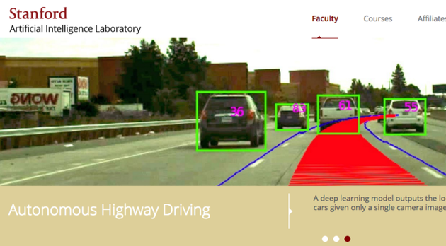 (斯坦福人工智能实验室在自动驾驶技术上的研究非常领先)