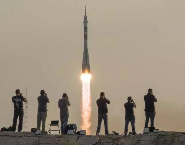 俄罗斯联盟号载人宇宙飞船升空。来源:NASA