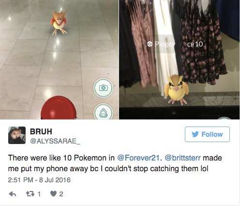 逛街购物时想玩Pokemon Go?小心商家把你轰出去图片-www.zhumengwl.com 第3张 逛街购物时想玩Pokemon Go?小心商家把你轰出去图片 第3张