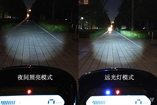 近6千元的小牛电动车N1s真值吗?新浪数码小编出具体验报告 开启灯光模式