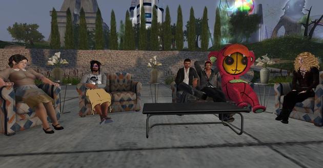 (图注，Second Life 的游戏场景)