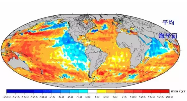 太空中测量海平面?交给三维成像微波高度计吧 根据高度计观测获得的平均海平面图