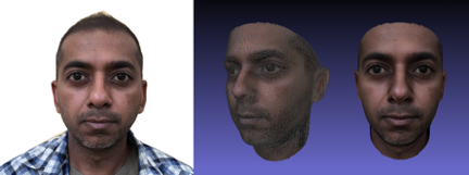 通过ObEN技术,用创始人之一Nikhil Jain的2D照片完成的3D模型