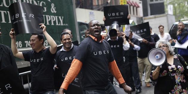 加州司机抗议Uber违反劳动法