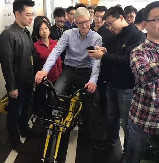 库克近日造访了共享单车企业ofo