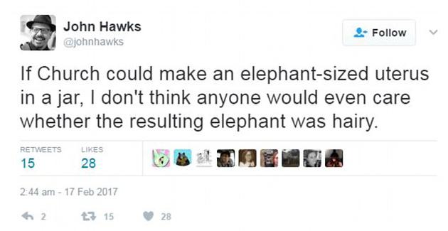 复活成功的灭绝动物 人类学家约翰·霍克斯(John Hawks)在社交媒体上发言反对乔治·丘奇的复活猛犸象研究