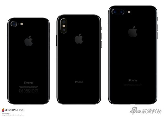 iphone7机身长多少厘米 “iPhone 8”和iPhone 7和iPhone 7 Plus背面对比