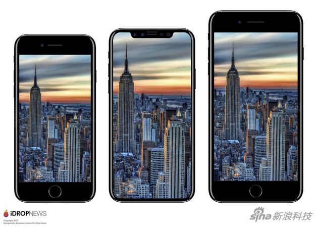 将“iPhone 8”和iPhone 7和iPhone 7 Plus对比