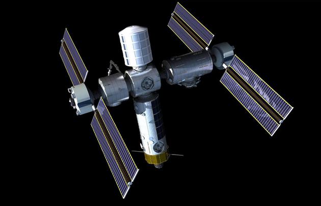 艺术家描绘的Axiom space商业空间站模拟图。