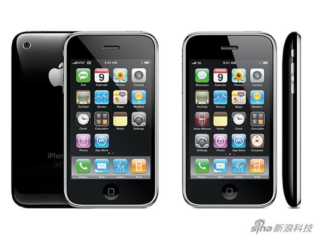 iPhone 3G（左）和iPhone 3GS（右）