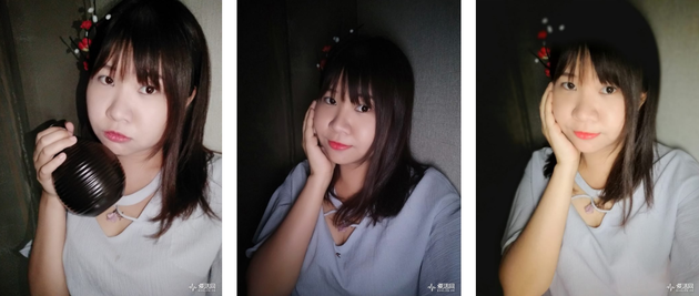 左:vivo X9s样张 中:OPPO R11样张 右:华为P10样张