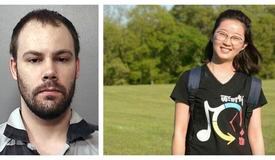 美国警方发布的章莹颖（右）与犯罪嫌疑人照片