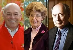 2013年度世界粮食奖获得者,从左到右依次为Robert Fraley、Mary-Dell Chilton和Van Montagu
