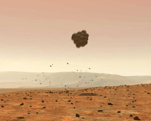勇气号和机遇号火星车采用气囊缓冲方式,成功着陆在火星表面
