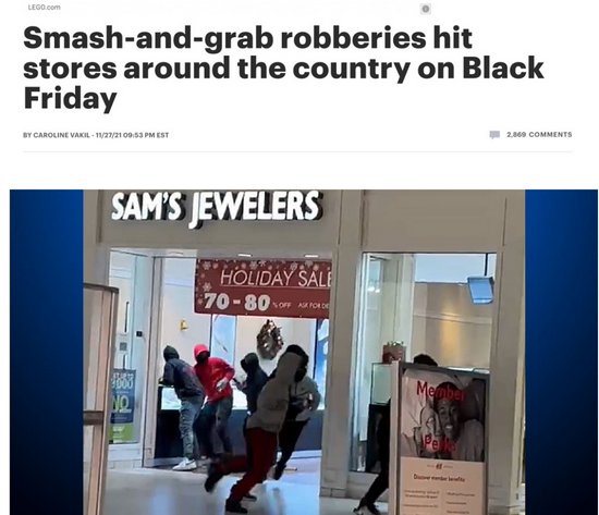 全美商铺抢劫频现，图片来自于CBS