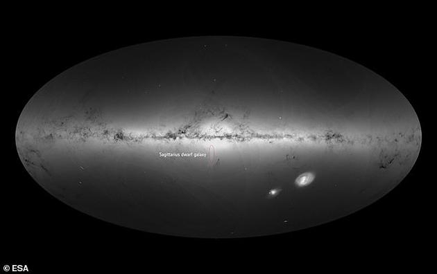 人马座矮星系由4个直径大约1万光年的球状星团组成，而组成银河系的球状星团直径超过了10万光年。