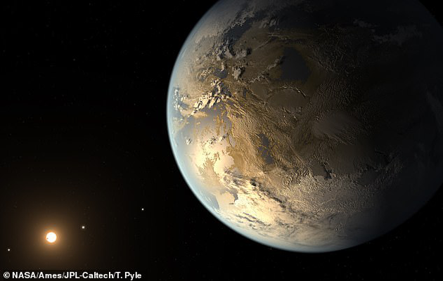 开普勒-186f行星的艺术概念图,这是第一颗已知具有类似地球体积并且位于适居带的系外行星。