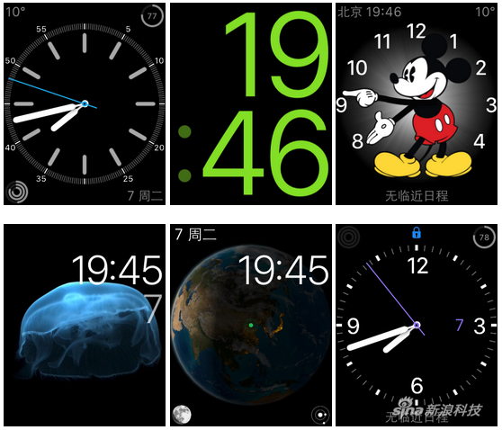 目前Apple Watch上的表盘