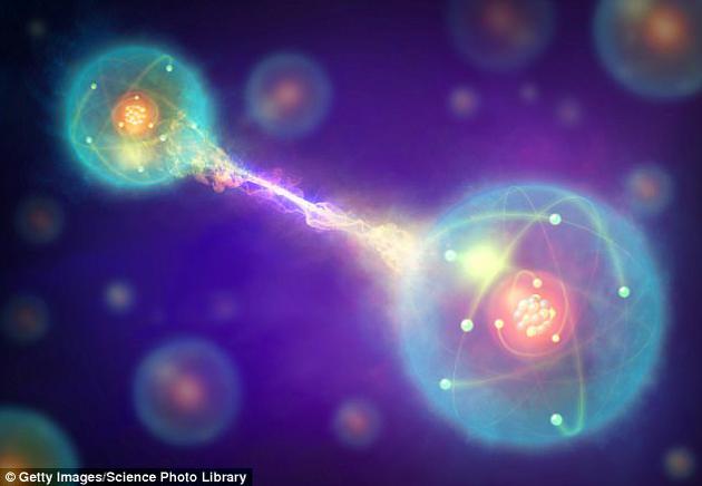 在量子物理学中，纠缠的粒子保持着关联，以至于其中一个粒子的物理性质变化会影响另一个粒子的行为，即使它们相距很远。