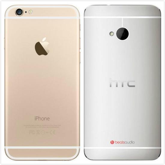 图:iPhone6和The New HTC One