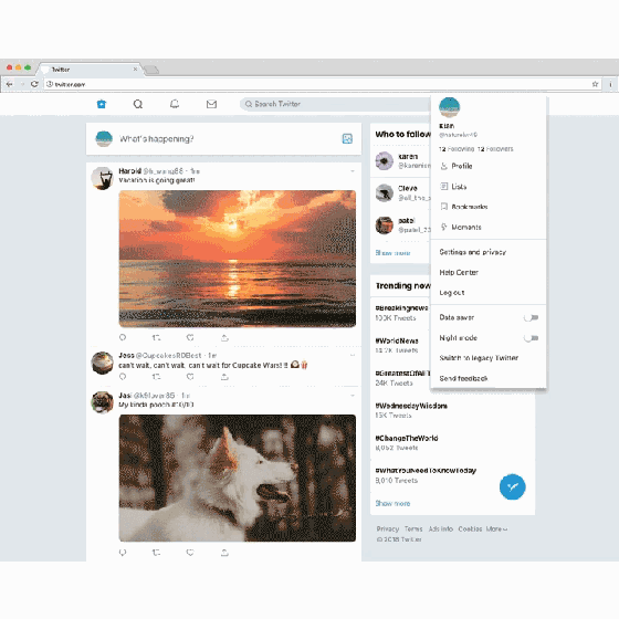 Twitter小范围测试新版桌面端界面：界面更简洁快速