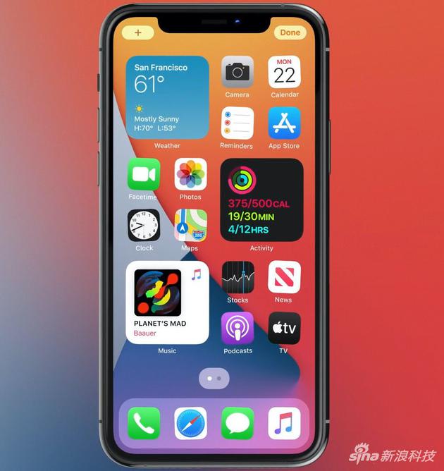 iOS 14的主屏幕支持组件(Widgets) 功能