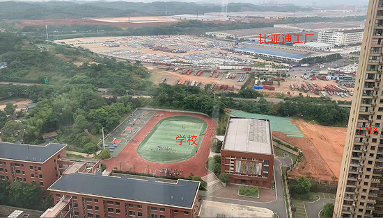 嘉和城小区对面就是长沙比亚迪工厂 图片来源:受访者提供