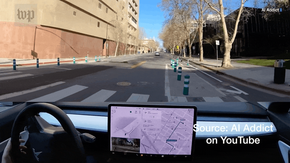 Tesla|特斯拉FSD系统测评:开上电车轨道,认不出停车标志,且差点撞上行人