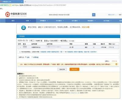 黄牛伪造的12306购票支付页面,令不少人上当。受访者供图