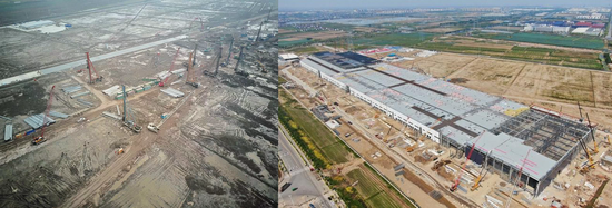 特斯拉销量提升的同时,其在华工厂的建设进度也令人为之惊叹