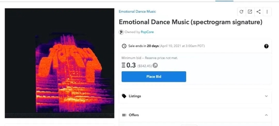 《Emotional Dance Muisc》竞拍界面，图源网络