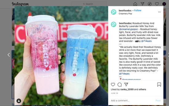 美国橙县的一家食品店在Instagram进行本地营销