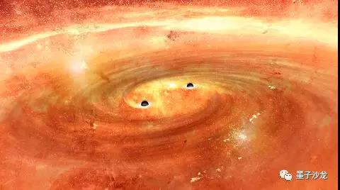 超大质量黑洞的并合（图片来源网络）
