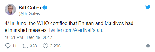 比尔-盖茨分享2017年让他感动的几件事:让你乐观