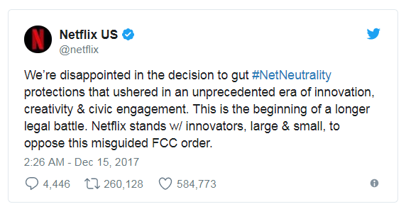 Netflix官方Twitter表态截图