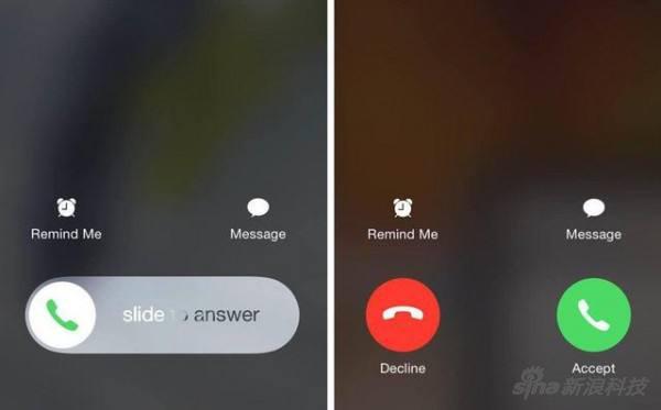 iPhone接听电话界面