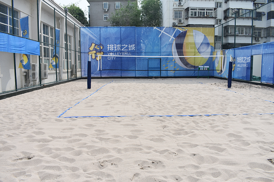高清-天津沙滩排球场地正式启用